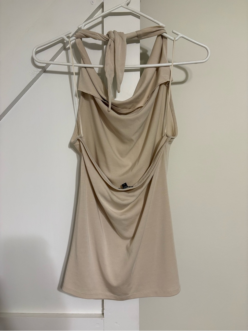 Draped Halter Neck Women's top in Beige - Picture 2 of 3
